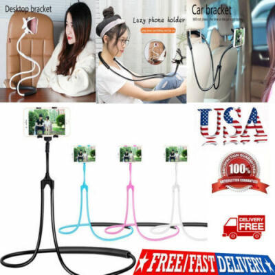 

Smartphone Lazy Neck Mount Desktop Bed Car Selfie Bracket Hanging Phone Holder E