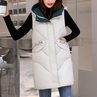 

Roseonmyhand Women Solid Long Outerwear Cotton Jackets Pocket Loose Hooded Vest Coats