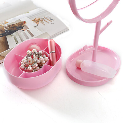 

Women Girls Rotating Makeup Mirror Dressing Table Stand Mirror Storage Holder Base Bottom