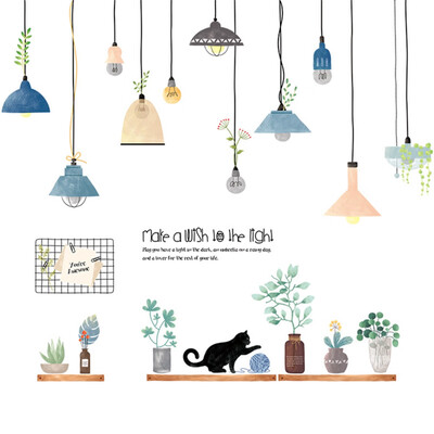 

Wall Decal Removable Potted Chandelier Wall Stickers for Living Room TV Background Nursery Bedroom