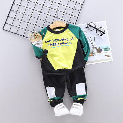 

2 Colors Autumn Baby Boys Long Sleeve Letter Print Sweatshirt TopsPants Trouser Baby Cute Clothe 2Pcs Costume Set