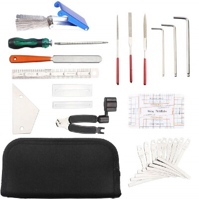 

Guitar Tool Kit Repairing Maintenance Tools String Organizer String Action Ruler Gauge Measuring Tool Hex Wrench Set