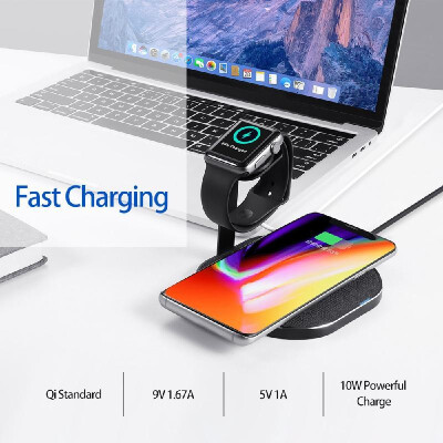 

2 in 1 Wireless Charging Dock Qi Charging Stand Compatible with iPhone 8 8 Plus X XR Xs iWatch Stand Suitable for Samsung Huawei X