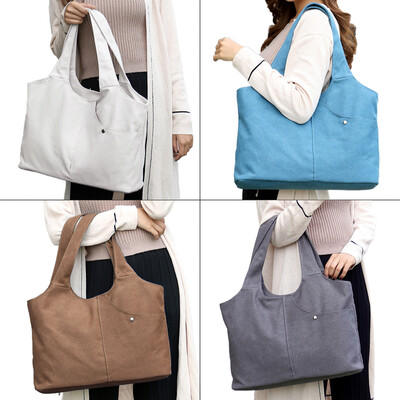 

Women Canvas Shoulder Bag Handbag Large Capacity Zipper Pockets Totes Big Durable Shopping Bag