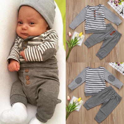 

Newborn Baby Boys Girls Long Sleeve Tops T shirt Long Pants Outfits Set Clothes