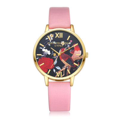 

Casual Women Watches Delicate Rose Scale Dial Ladies Quartz Wristwatch Fashion Leather Strap Clock Simple Zegarki Damskie