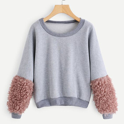 

Starmoon Women Autumn Winter Long Sleeve Patchwork Sweatshirt Pullover Top Blouse