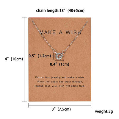 

Fashion Star Paper Card With Bow Pendant Women Minimalist Clavicle Chain Necklace Statement Valentines Day Gift Card