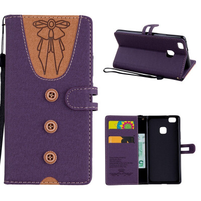 

MOONCASE Huawei P9 Lite stitching embossed womens leather case - purple