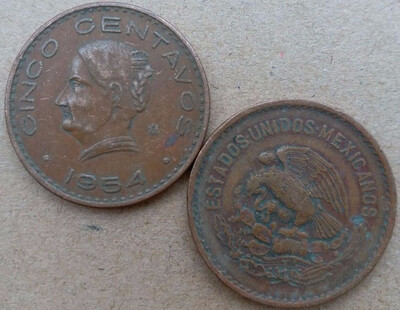 

255mm Mexico Five Cent Coin used Conditon Random Year Collectibles Commemorative America