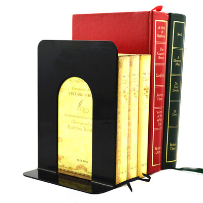 

Toponeto 2Pcs School Office dedicated Bookends Art Bookend Metal Bookend Supports Black