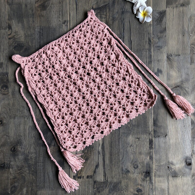 

Roseonmyhand Women Crochet High Waist Skirt Flared Bikini Cover up School Girl Dress