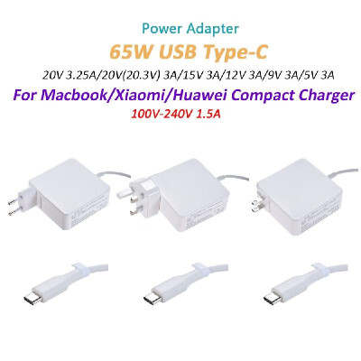 

Power Adapter AC DC 100V-240V 15A 65W USB Type-C 20V 325A20V203V 3A15V 3A12V 3A9V 3A5V 3A Compact Charger For MacbookXi