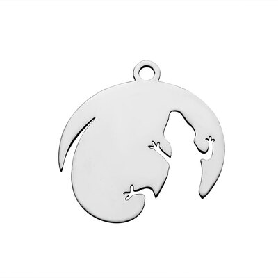

304 Stainless Steel Pendants Lizard Stainless Steel Color 19x20x11mm