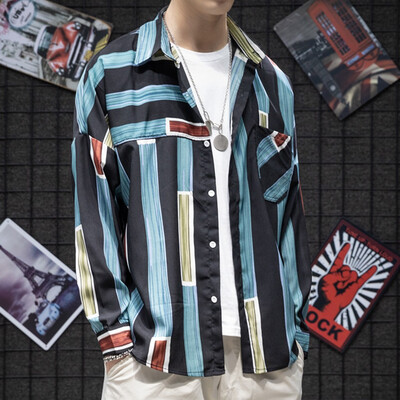 

Tailored Mens New Style Japanese Striped Shirt Fashion Large Comfortable Shirt Blouse