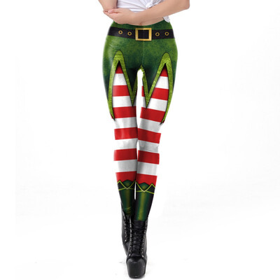 

New Christmas Holiday Fitness Stretch Leggings 3D Christmas Digital Print Leggings