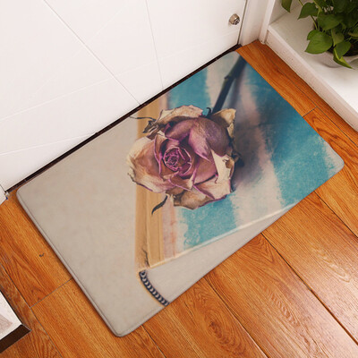 

Toponeto Vintage Floral Non-skid Porch Door Rug Floor Mat