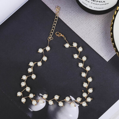 

Faux Pearl Women Double Layers Choker Necklace Charm Party Cocktail Gift