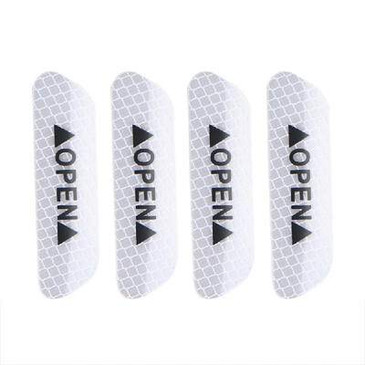 

4PCS Car Door Open Tip Reflective Warning Sticker Diamond Grade DIY Water-Resistant Decorative Anticollision Paster for Safety Nee