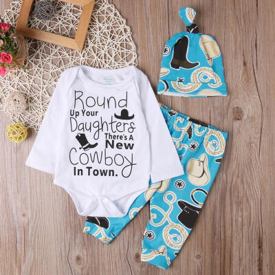 

3pcs Infant Baby Boys Girls Clothes Bodysuit Jumpsuit RomperPants Outfits Set