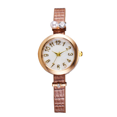 

Fashion Trend Digital Scale Womens Watch Pearl PU Strap Watch