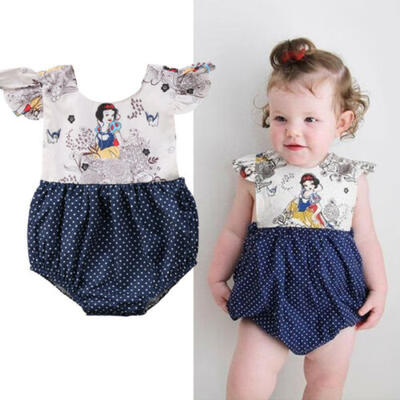 

Newborn Baby Girls Snow White Romper Bodysuit Jumpsuit Outfits Sunsuit Clothes