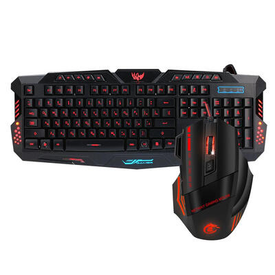 

HXSJ J20 USB Wired Backlight Gaming Keyboard 3200DPI Adjustable Mouse Kit