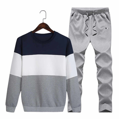 

Toponeto Mens Autumn And Winter Fashion Casual Wild Stitching Sweater Suitt