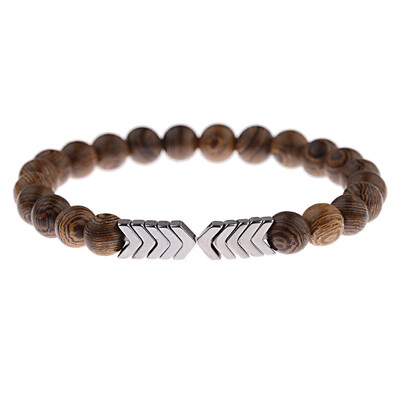 

Latest 8Mm Wood Gradient Beads Bracelet Sacred Hematite Bracelets & Bangles For Women Men Unisex Yoga Jewelry
