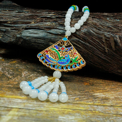 

Feiwu beautiful Peacock Necklace Bead Necklace Womens Fine Necklace Gifts