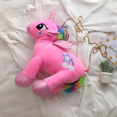 

Fashion plush toy shoulder bag female 2019 new wave Korean version of the cartoon Messenger bag cute Unicorn chain bag