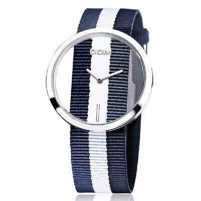 

DOM LP-205L Women Wristwatch 30m Waterproof Hollow Dial Design Leather Strap Strengthened Mineral Mirror Pointer Style Female Watc