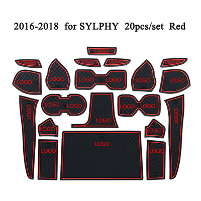 

20pcsset Interior Door Gate Slots Pad Cup Holder Non-slip Groove Mats Replacement For Nissan Sylphy 2016-2018