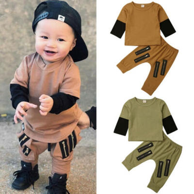 

US Toddler Newborn Kids Baby Boys T-Shirt Tops Long Pants Outfits Set Tracksuit