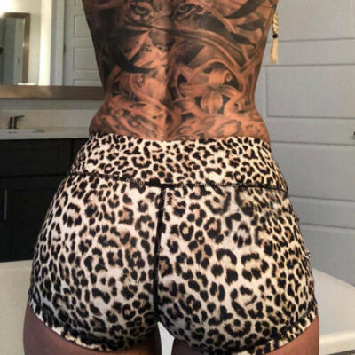 

Women Leopard Sports Casual Beach Running Slim Yoga Ladies Shorts Hot Pants