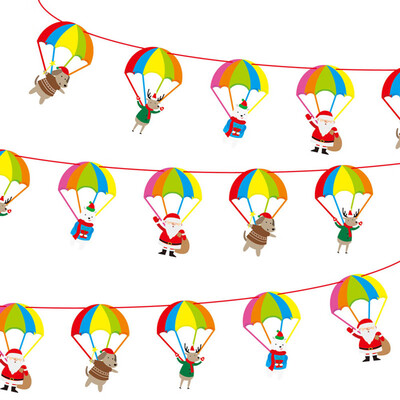 

〖Follure〗Christmas Paperboard Pennant Flags Banners Hanging Buntings Garland Banner