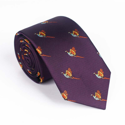 

Spot stable supply polyester bird pattern pattern one-way cutting tie mens formal business personality tie