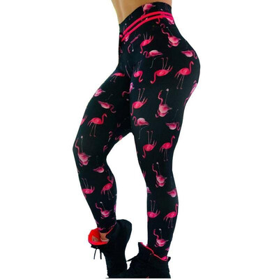 

Cross-border for Wish Amazon Ebay Flamingo New Print Leggings Sports Fitness Clothes Yoga Pants Women bird