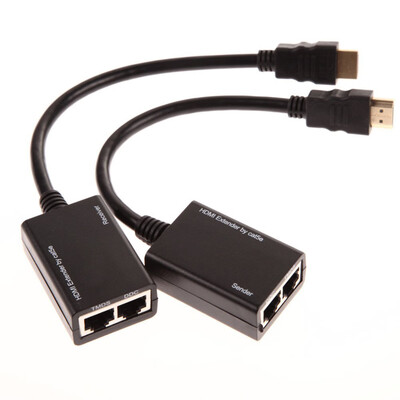 

HDMI Over RJ45 CAT5e CAT6 UTP LAN Ethernet Balun Extender Repeater-1080p 3D