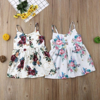 

New Kids Baby Girls Lovely Flower Princess Sleeveless Dress Sundress Summer Clothes