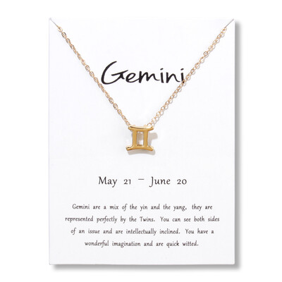 

Message Card 12 Constellations Necklace Woman Jewelry 12 Zodiac Sign Tag Pendant Necklace Birthday Gifts