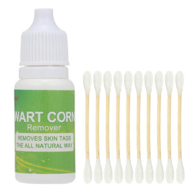 

10ml Skin Tag Remover with Cotton Swab Skin Tag Mole Foot Corn Warts Treatment Skin Care Tool