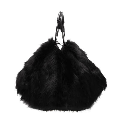 

Soft Faux Fur Plush Shoulder Handbags Women Lady Messenger Ring Handle Bags