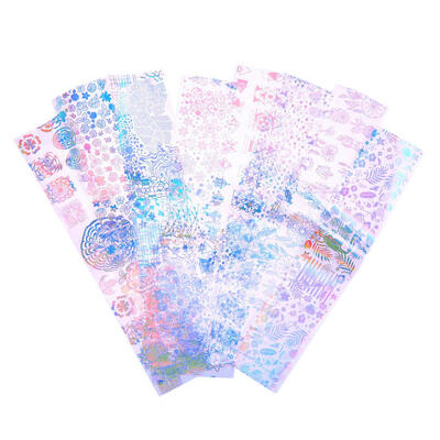 

8pcs Gorgeous Nail Foil Laser Transfer Star Nail Art Sticker Manicure Decal