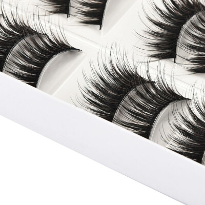 

Gobestart 10 Pairs Thick Long Cross Party False Eyelashes Multicolor Band Fake Eye Lashes