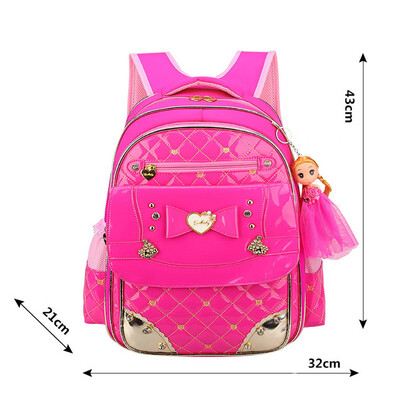 

Kids Waterproof Backpack Cute Princess Girl Backpack Children Primary Student School Bag Handbag With 1Pc Keychain