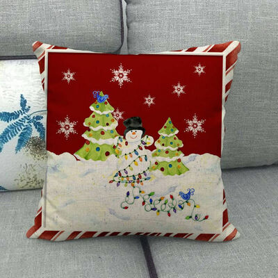 

18X18&quot Merry Christmas Liene Pillowcase Xmas Gift Designed Throw Pillow Case Cover Cushion Home Sofa Decor