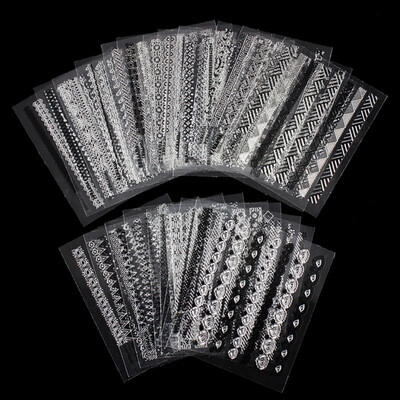 

〖Follure〗24pcslot 3d Nail Stickers Beauty Gold Design Brand Nail Art Charms Manicure
