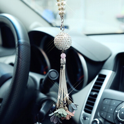 

Car Decoration Accessories Ornaments Car Interior rearview mirror Hanging Pendant fashionable Diamond Crystal Ball Nice gift