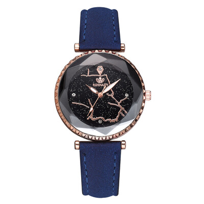 

Korean version of the constellation mirror PU watch shaking sound hot star female models personality quartz watch